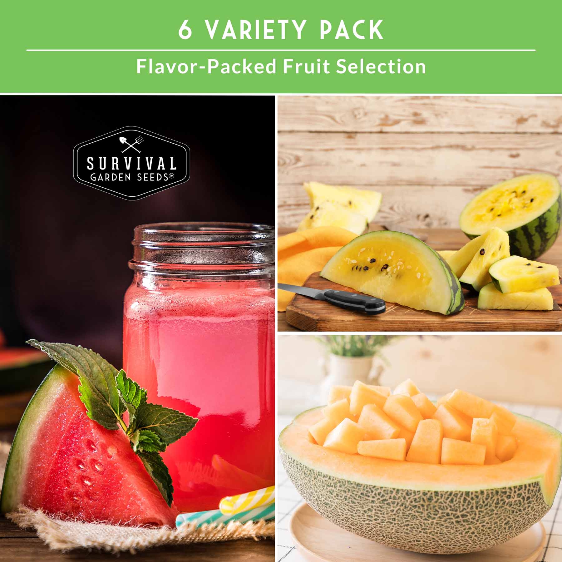 Melon Seed Collection – 6 Heirloom Varieties of Watermelon, Cantaloupe & Honeydew for High-Yield Summer Gardens - Image 4
