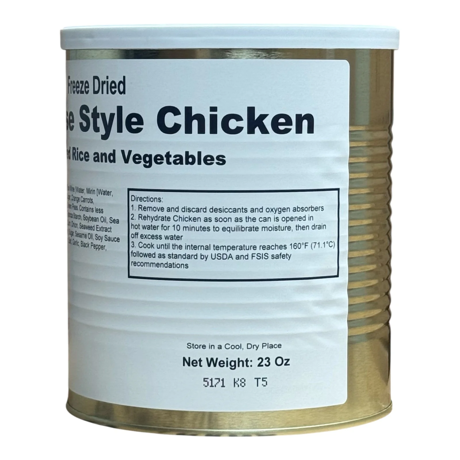 Military Surplus Freeze Dried Japanese Style Chicken with Fried Rice and Vegetables - Image 4