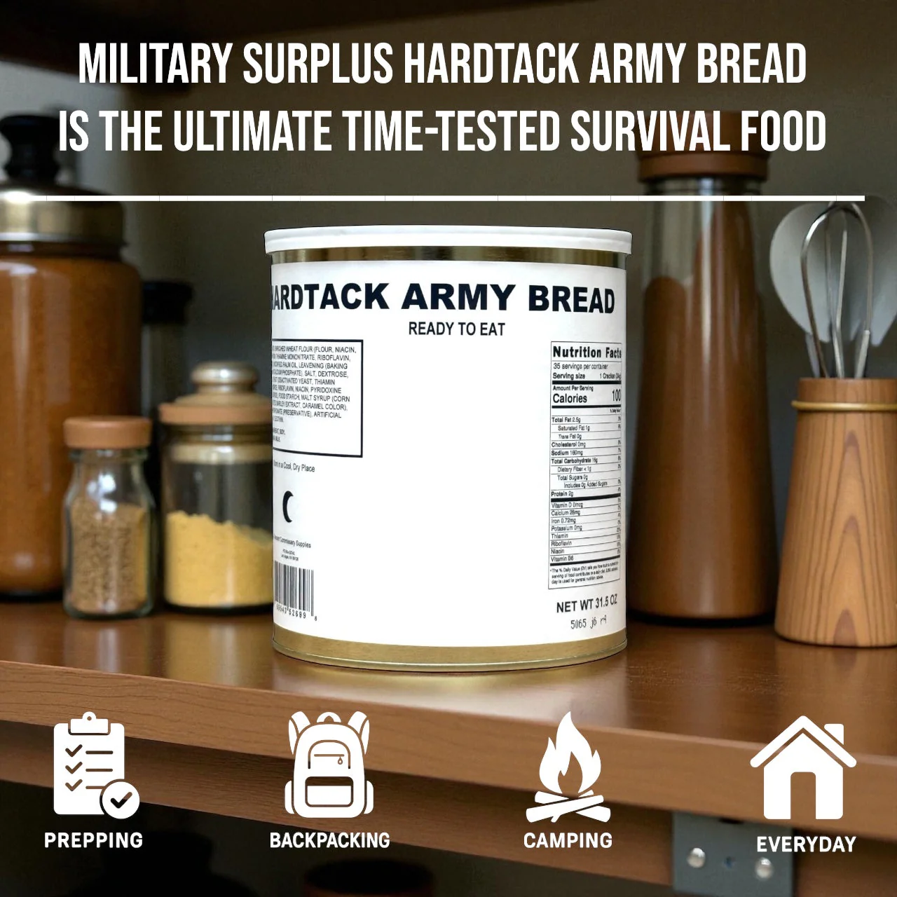 Military Surplus Hardtack Army Bread, Ready to Eat (#10 Can) - Image 10