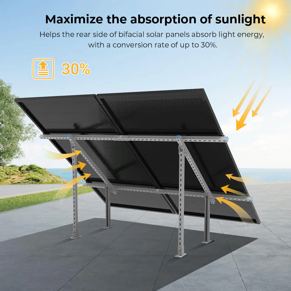 Modular & Expandable Ground Mount Brackets for 2× 400W–590W Solar Panels | Heavy-Duty Adjustable - Image 6
