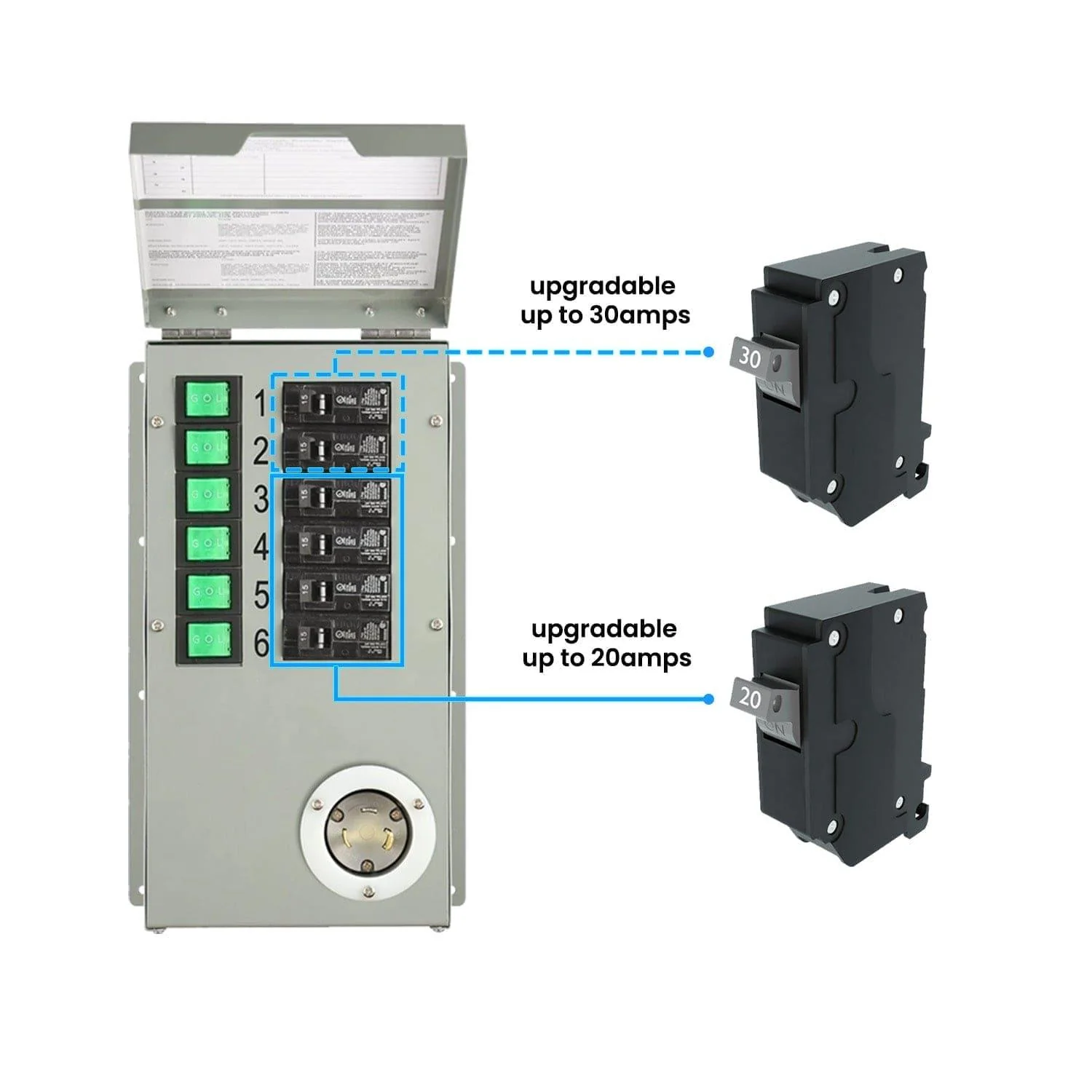 120V 30A 6-Circuit Non-Automatic Transfer Switch - Image 6