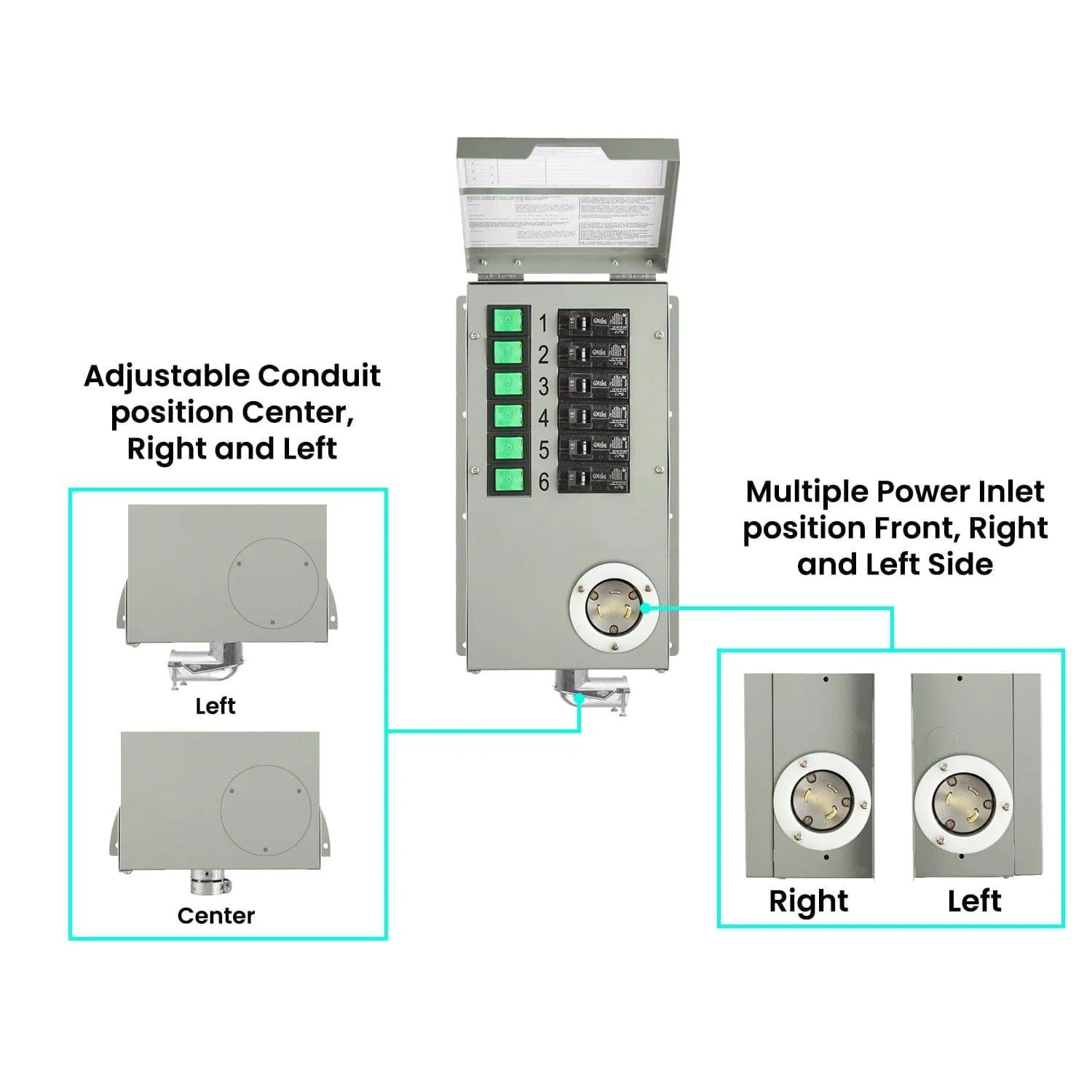 120V 30A 6-Circuit Non-Automatic Transfer Switch - Image 7