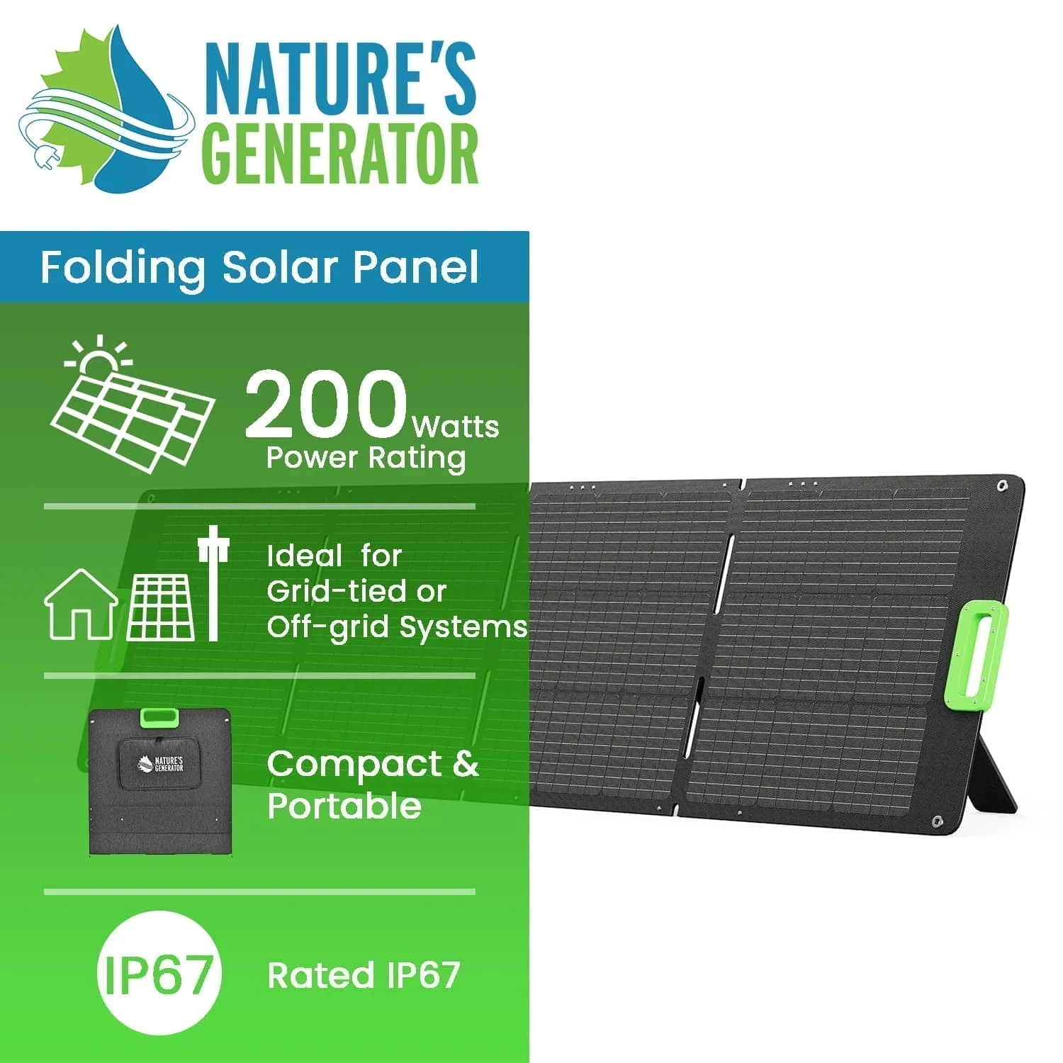 Nature's Generator 200W Folding Solar Panel - Image 2