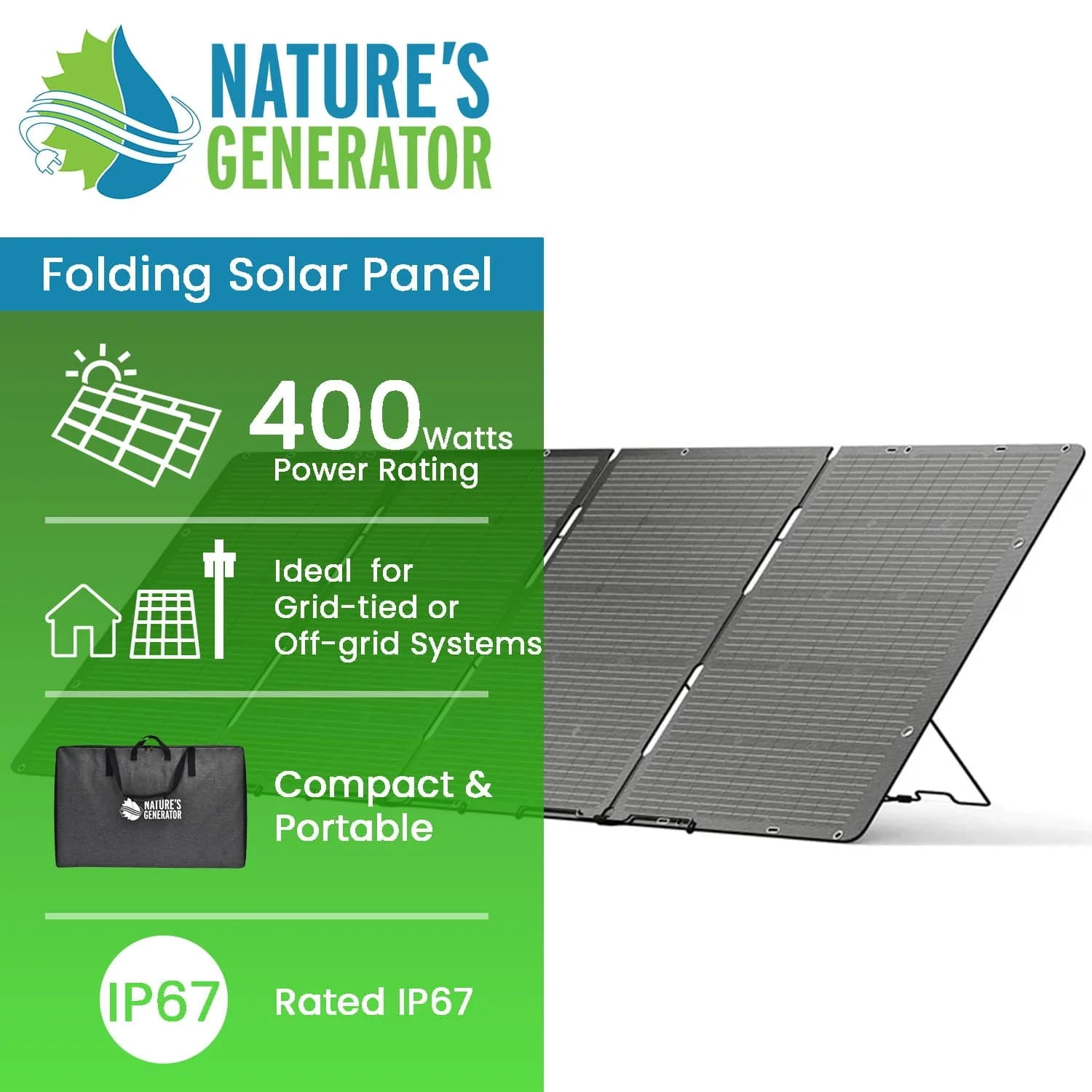 Nature's Generator 400W Folding Solar Panel - Image 2