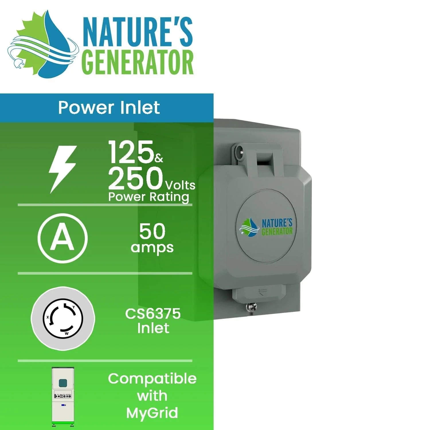 Nature's Generator 50A Power Inlet Box - Image 2