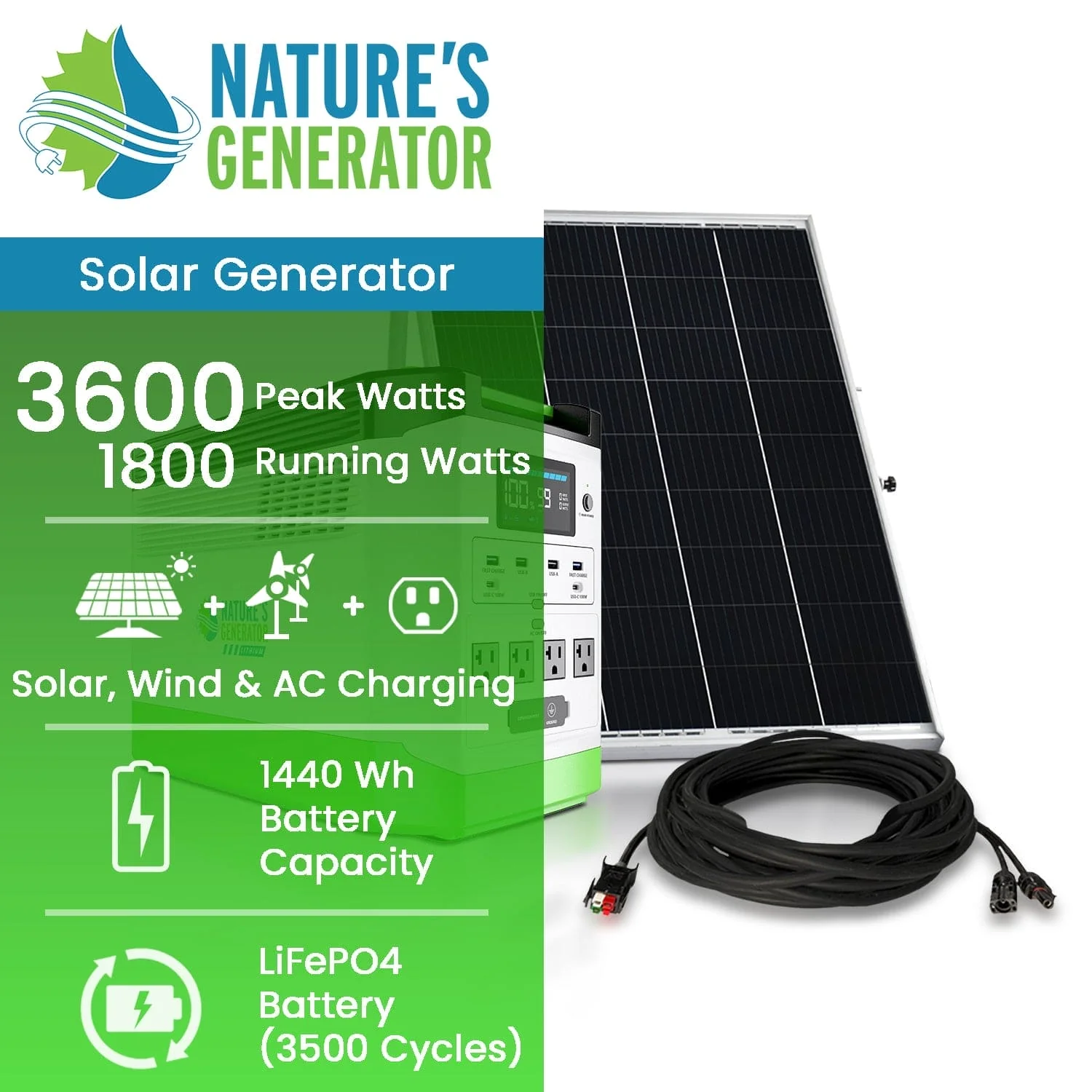 High Capacity Lithium 1800 Solar Generator - Image 2