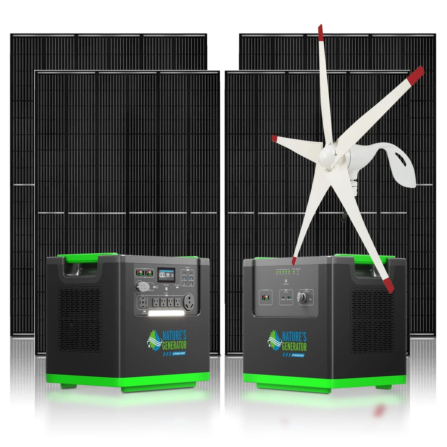 Nature's Generator Lithium 6000 with Solar Panels and Wind Turbine - Image 3