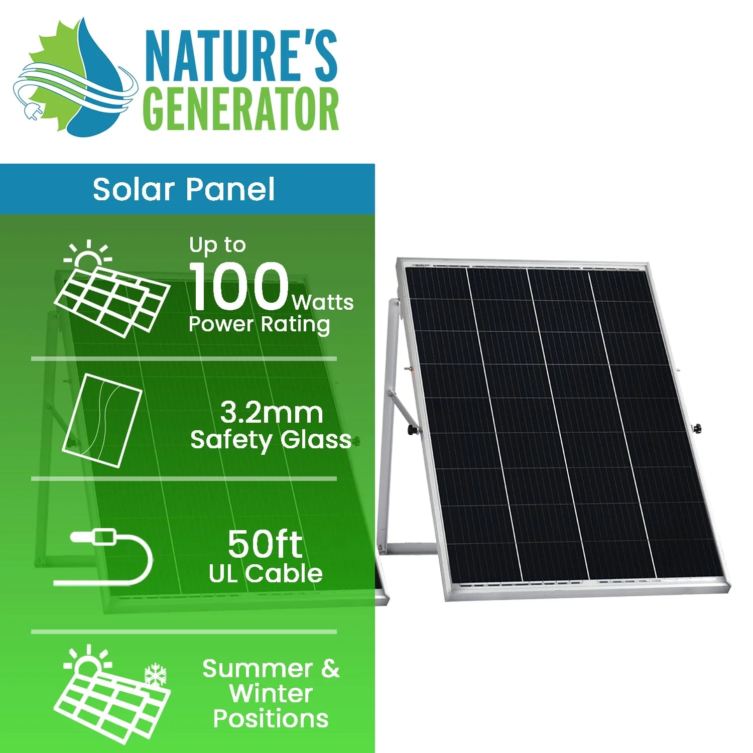 200W Rigid Solar Panels w/ cable and connector - Image 2