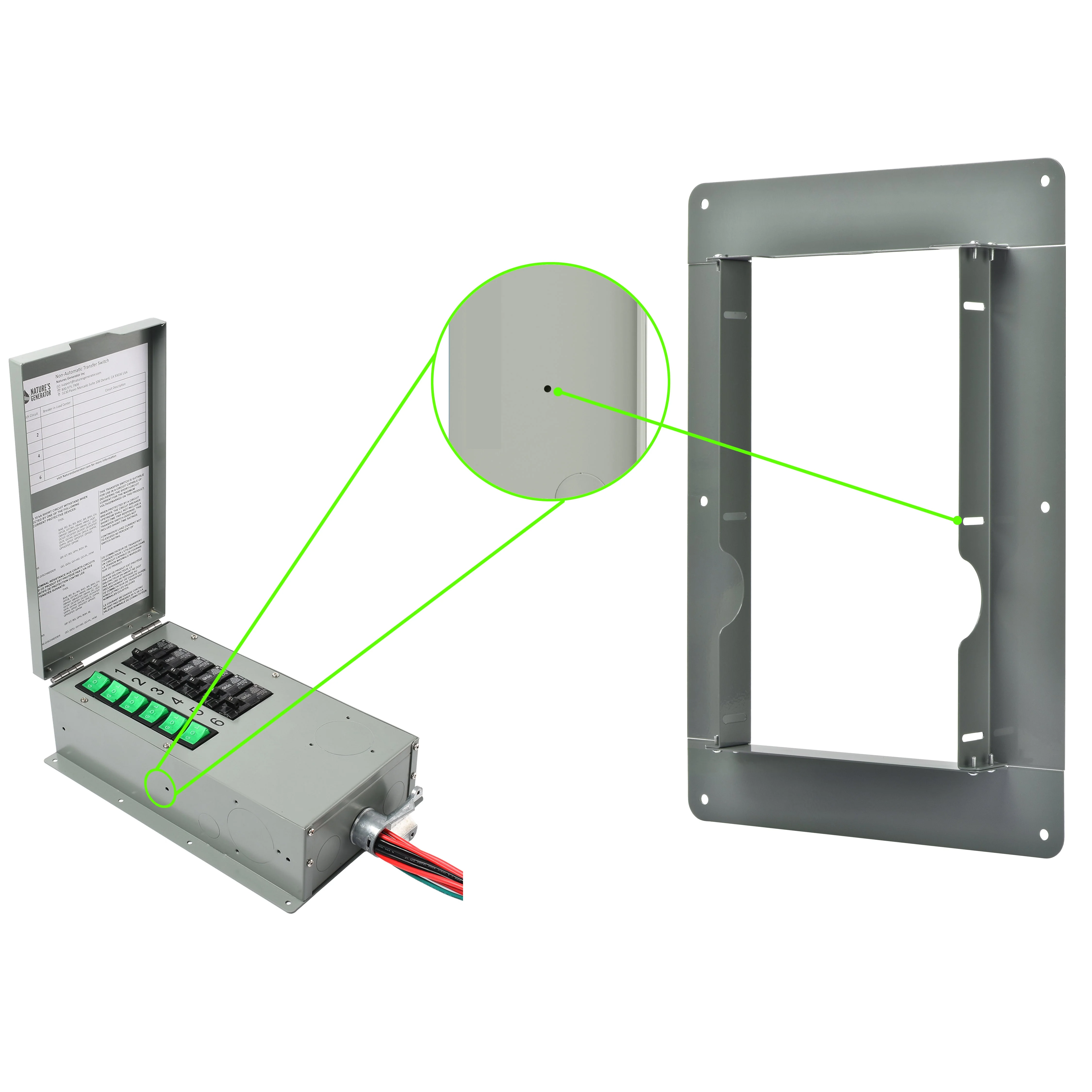 Nature's Generator 4 or 6 Circuit Manual Transfer Switch Flush Mount - Image 4