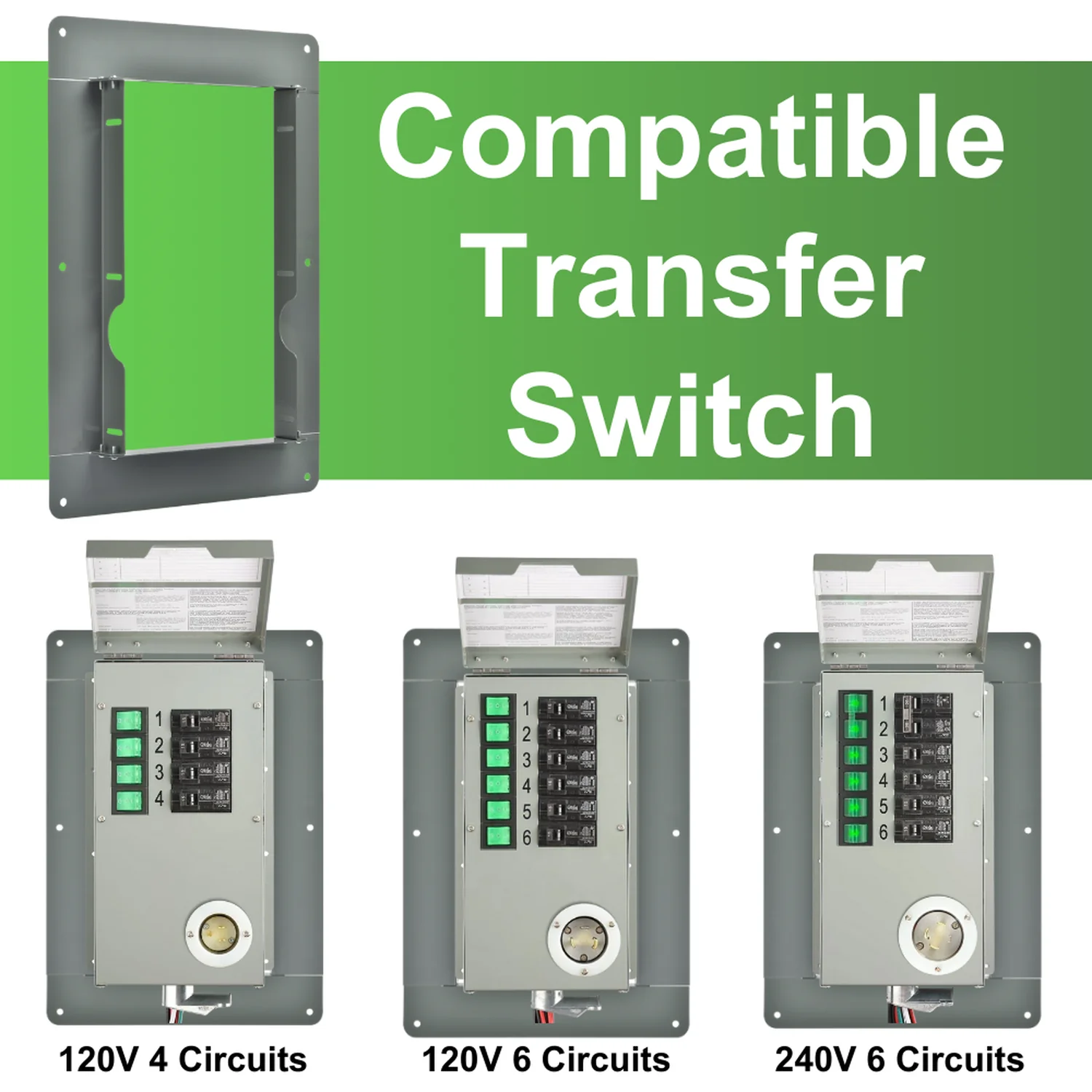 Nature's Generator 4 or 6 Circuit Manual Transfer Switch Flush Mount - Image 5