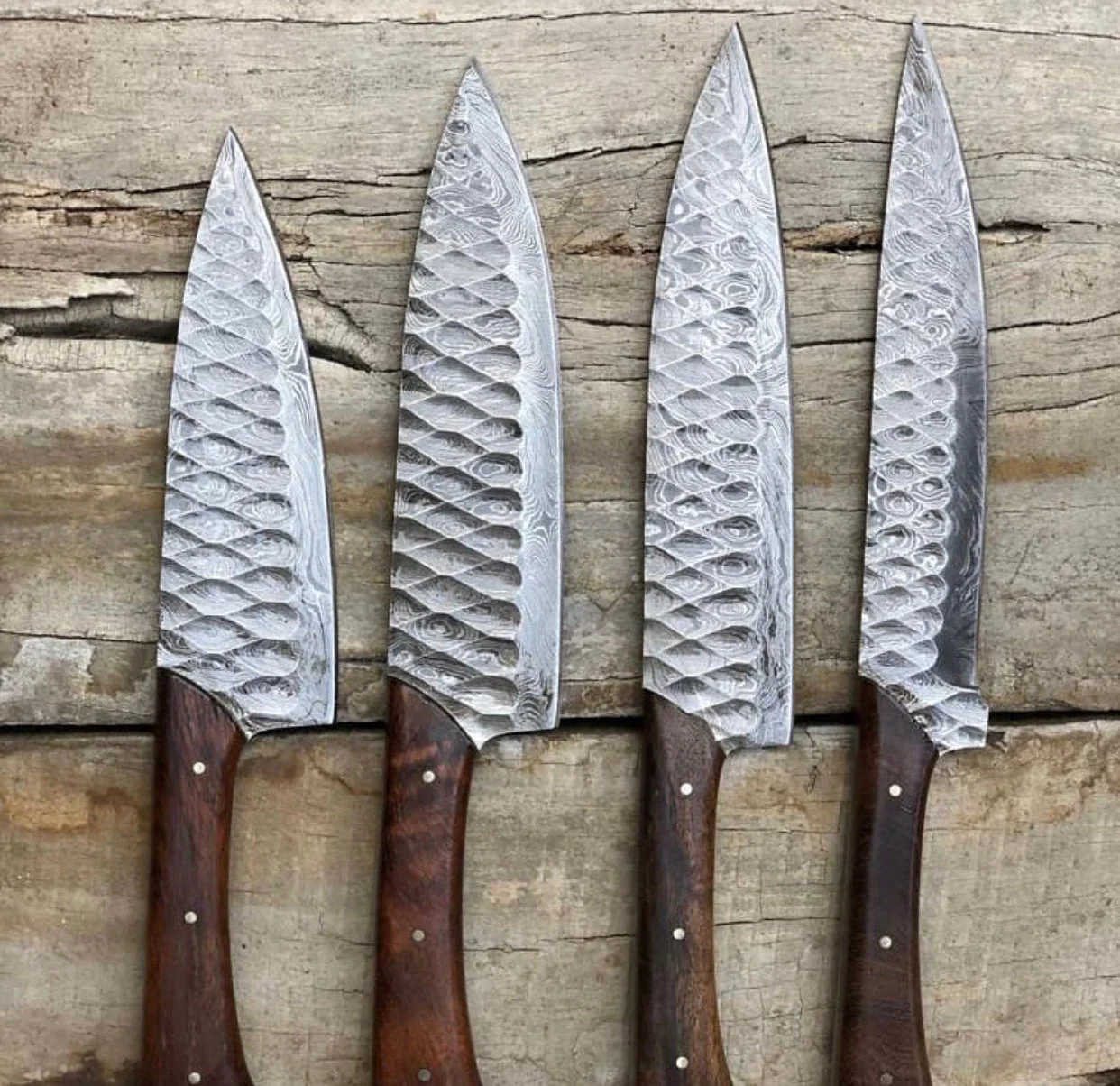 New 05 PCS Damascus Forged Steel Kitchen Knives Set - Image 2