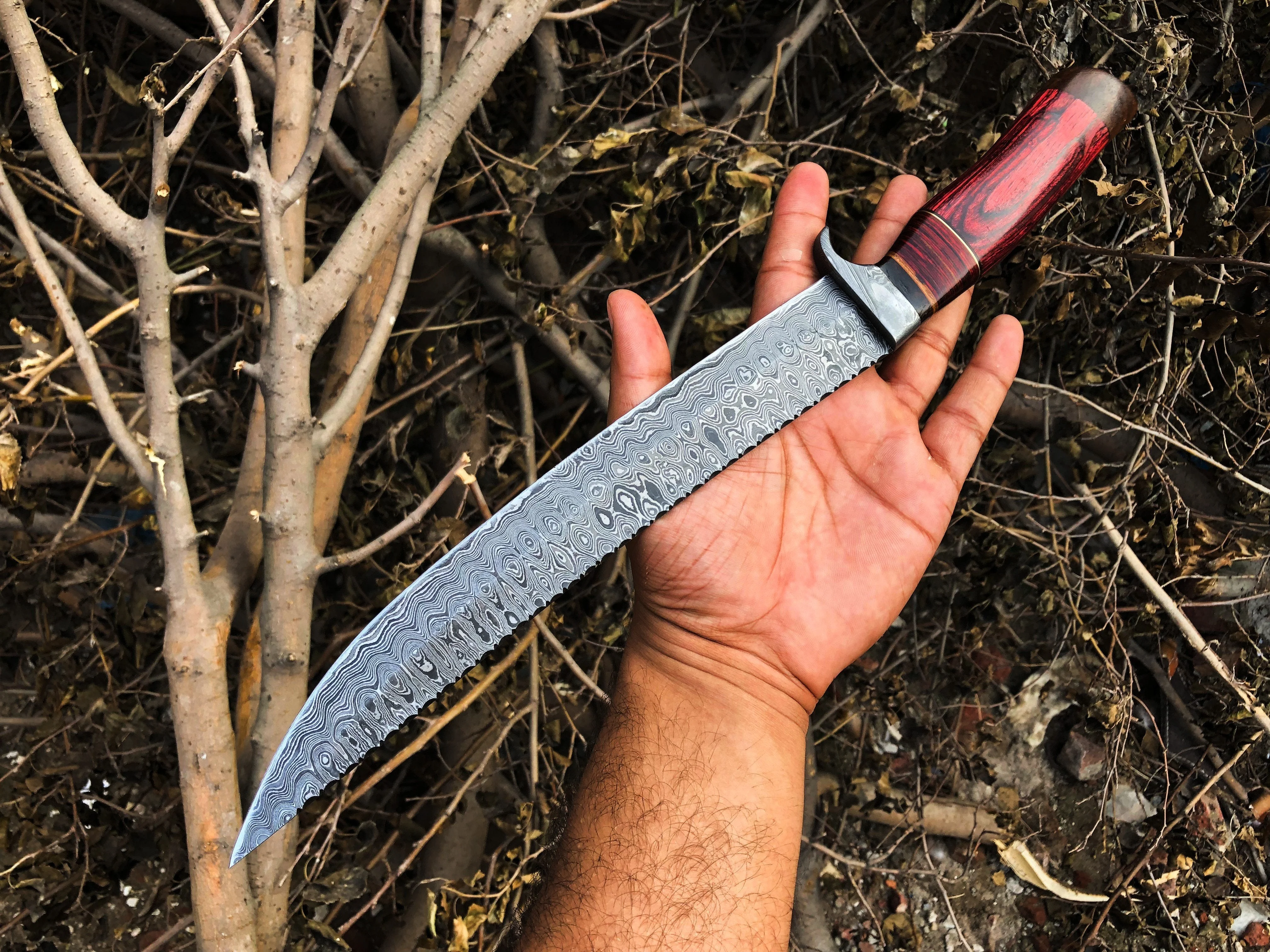 New Custom Handmade Damascus Steel Hunter Knife - Image 2