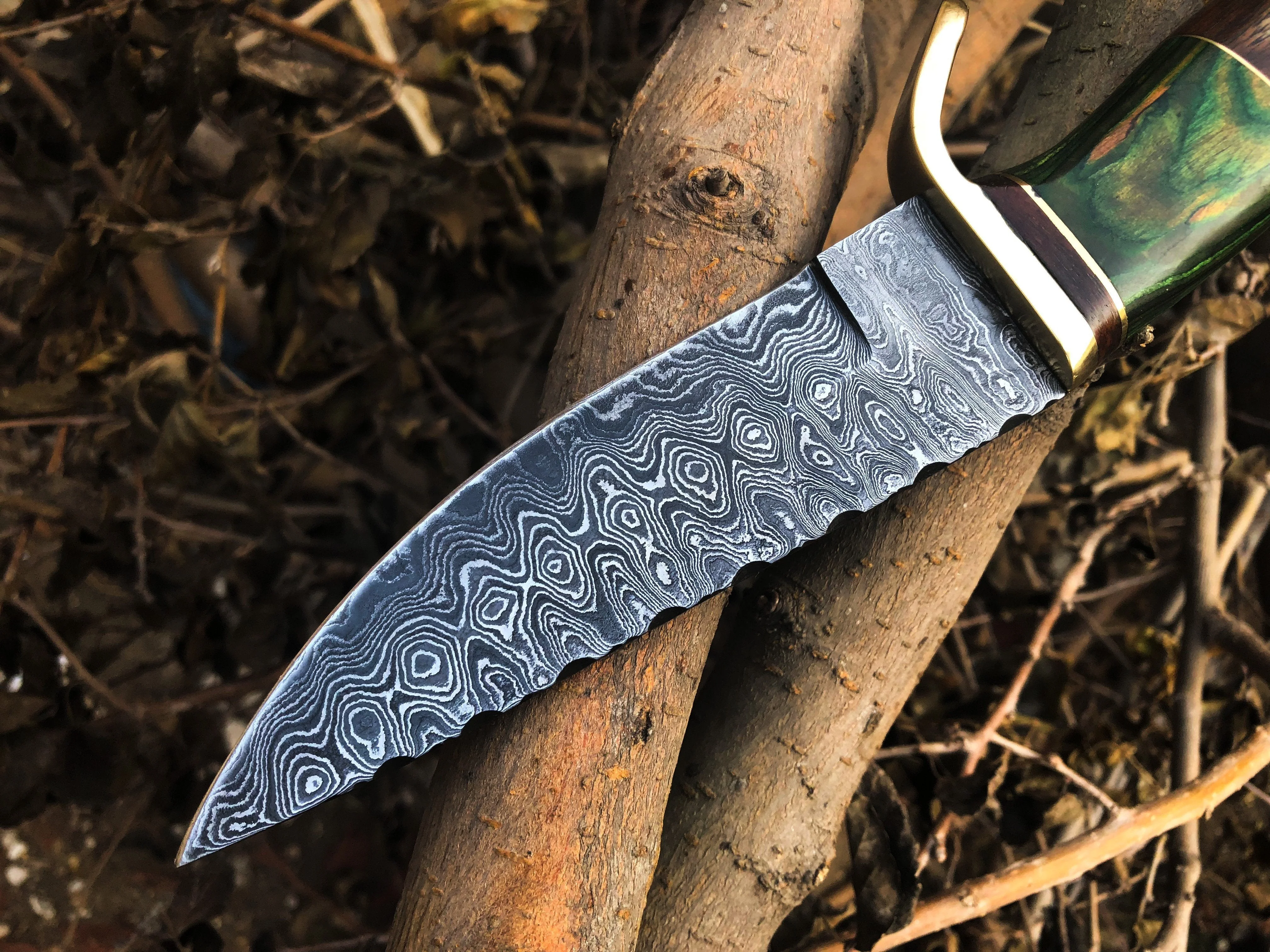 New Custom Handmade Damascus Steel Hunting Knife - Image 2