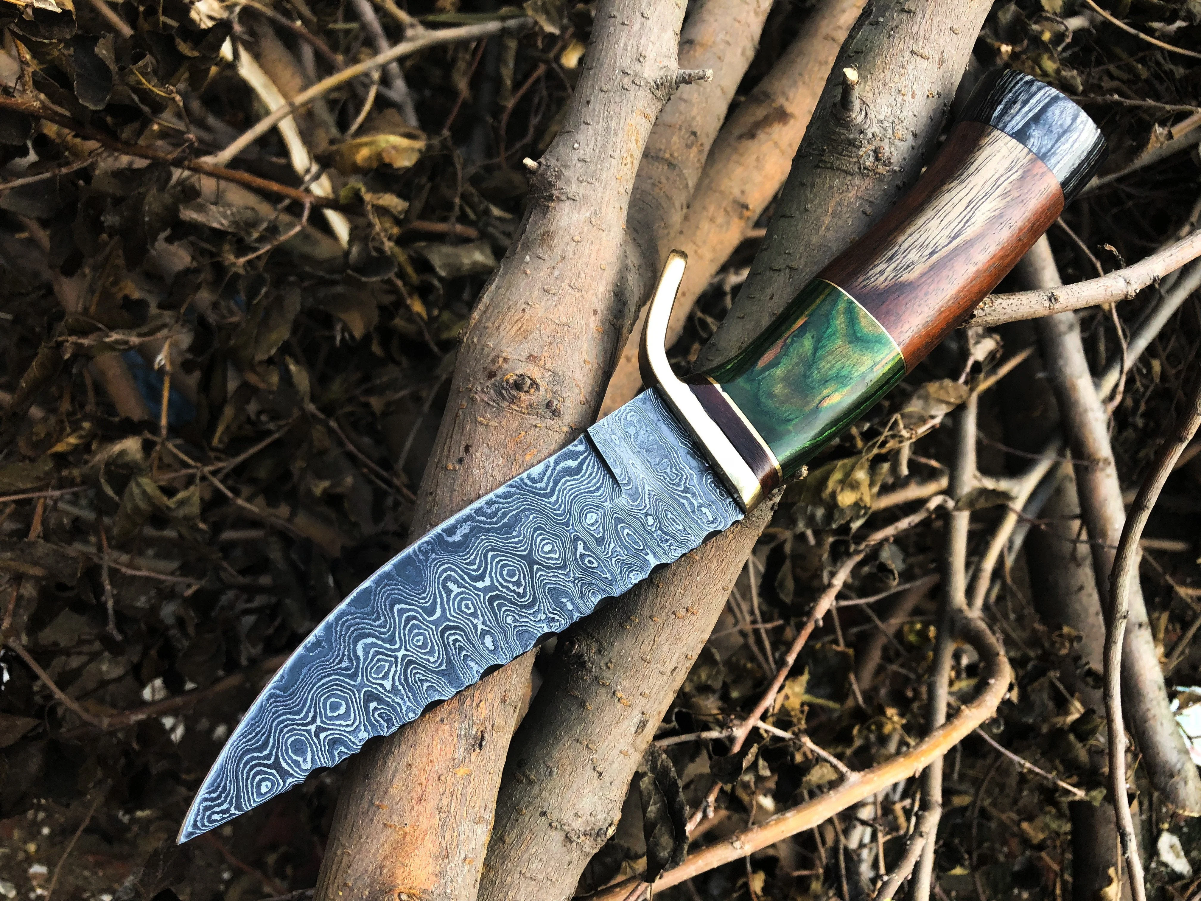 New Custom Handmade Damascus Steel Hunting Knife - Image 3