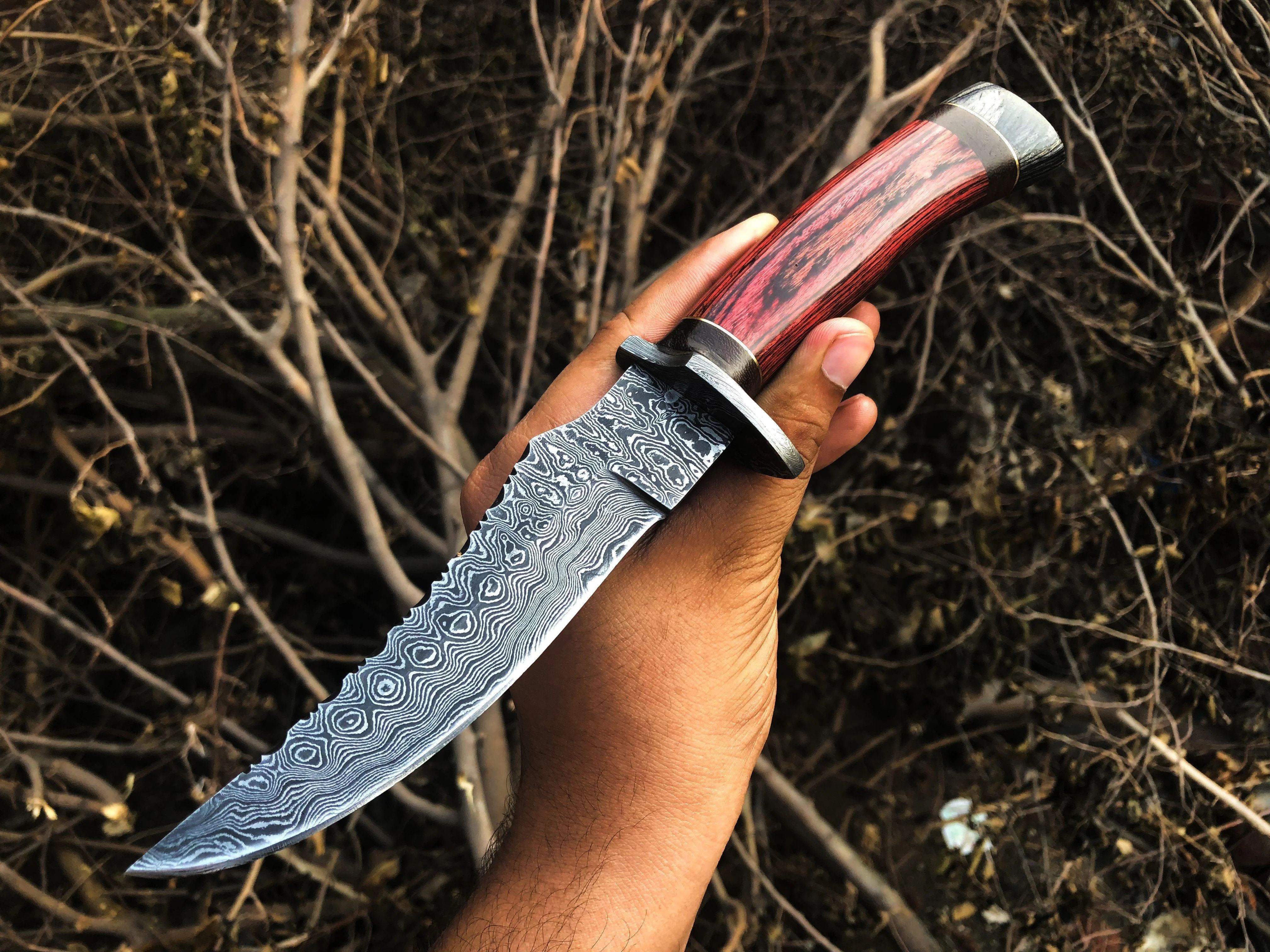 New Custom Handmade Damascus Steel Hunting Knife - Image 2