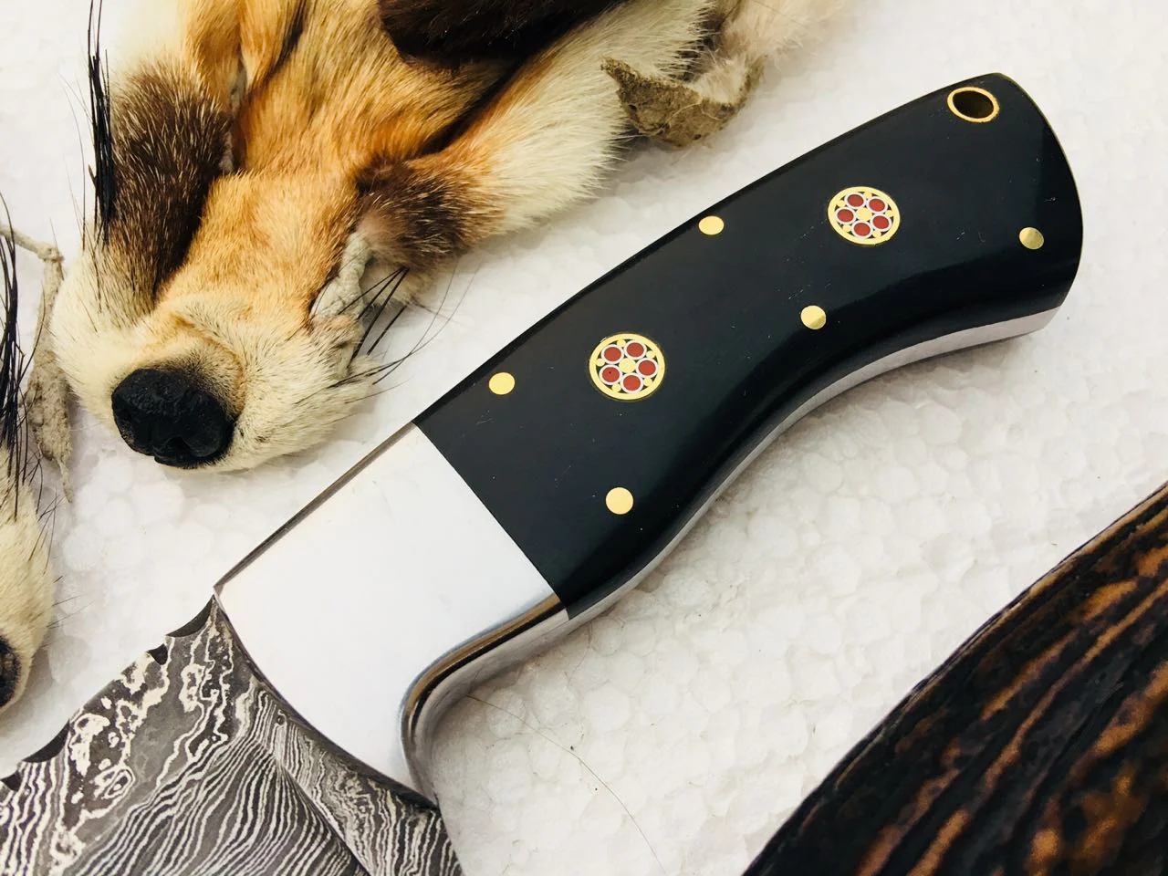 New Custom Handmade Damascus Steel Hunting Skinning EDC Knife - Image 3
