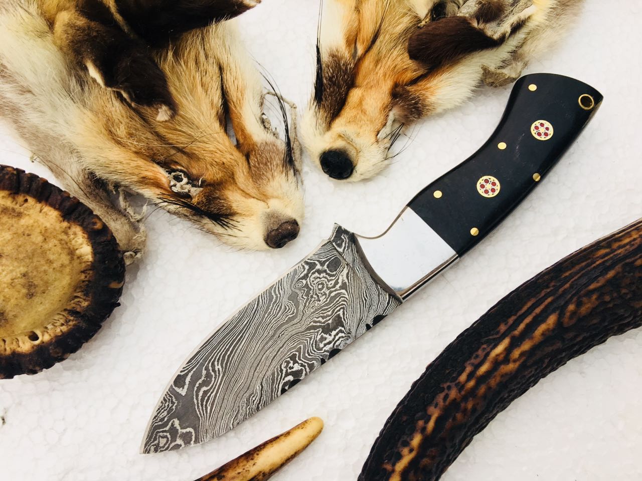 New Custom Handmade Damascus Steel Hunting Skinning EDC Knife - Image 4