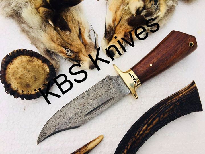 New Custom Handmade Raindrop Pattern Welded Damascus Steel Hunting Knife - Image 3