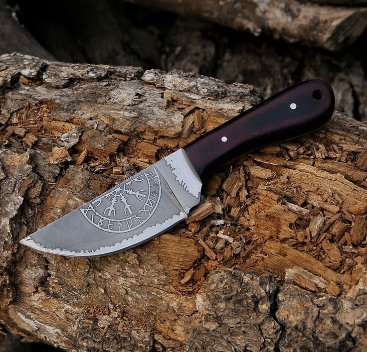 Nordic Valor - Custom Handmade 1095 Steel Classic Viking EDC Knife with Engraved Blade | KBS Knives Store - Image 3