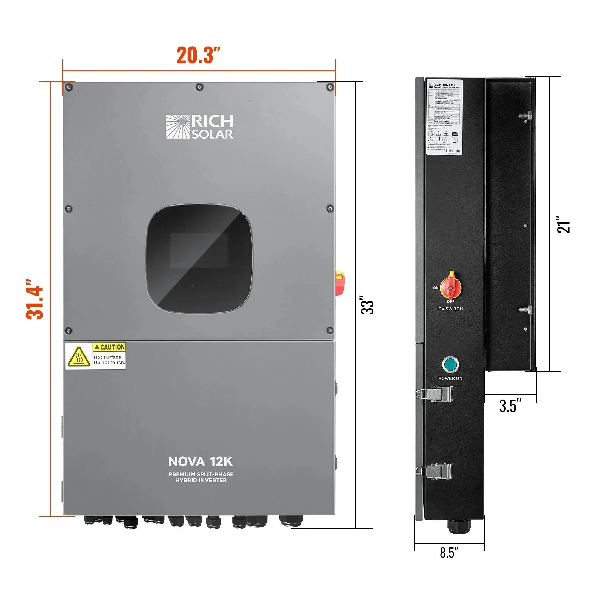 Rich Solar NOVA 12K 12000 Watt 48V Split Phase Hybrid Inverter UL Certified - Image 7