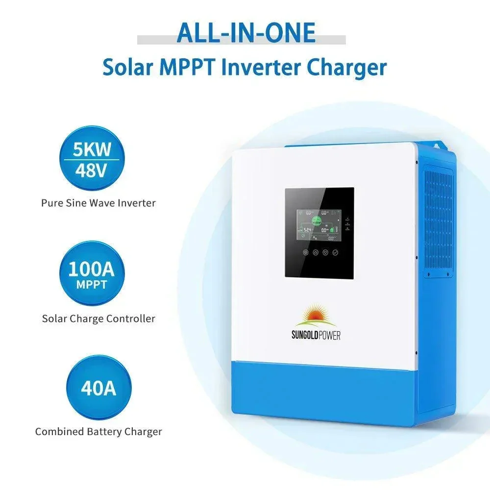 Off Grid Solar Kit 10000W 48VDC 120V/240V LifePO4 20.48KWH Lithium Battery 12 X 450 Watts Solar Panels SGR-10K2M - Image 2