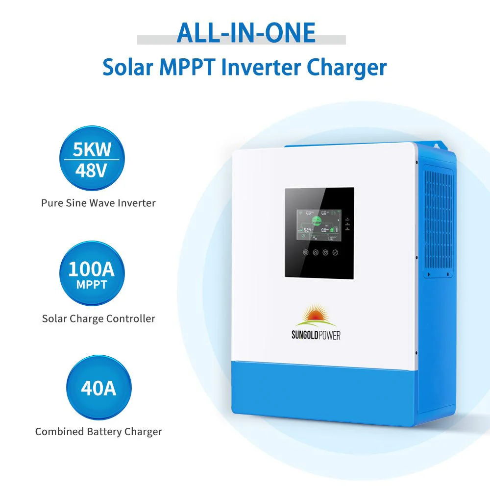 Off Grid Solar Kit 10000W 48VDC 120VAC/240V 20.48KWH Powerwall Lithium Battery 12 X 415 Watts Solar Panels SGM-10M2T - Image 2