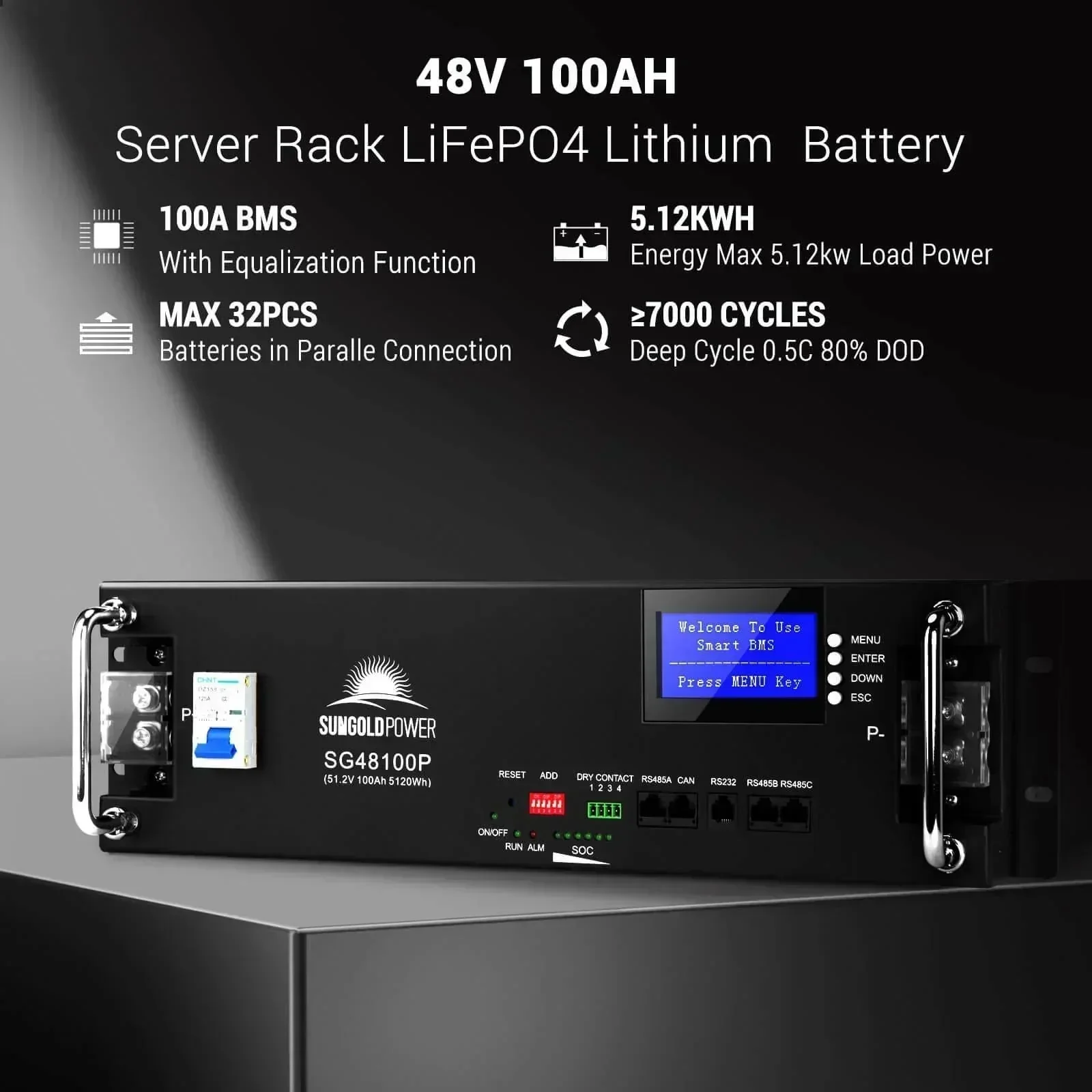 Off Grid Solar Kit 12 X 415 Watts Solar Panels 4 X 5.12kwh Lithium Battery 8000W Solar Inverter 48VDC 120V/240V SGM-8K20 - Image 3