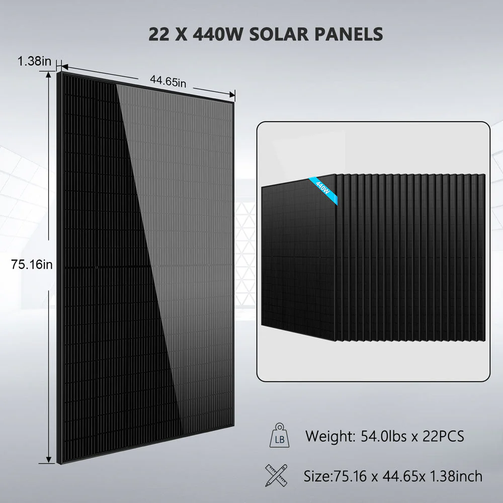 Off Grid Solar Kit 13000W 48VDC 120V/240KWH LiV LifePo4 25.6thium Battery 22 X 450 Watts Solar Panels SGR-13K25E - Image 5
