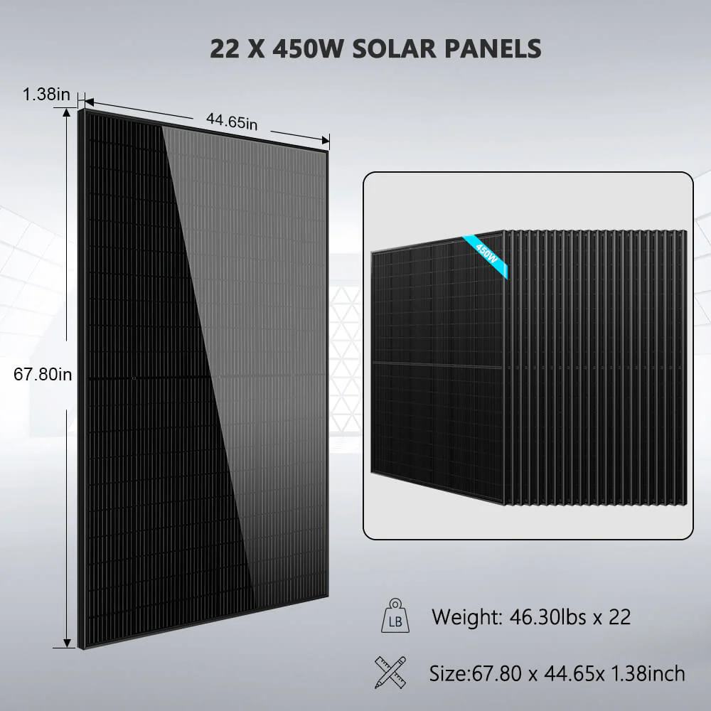Off Grid Solar Kit 13000W 48VDC 120V/240KWH LiV LifePo4 25.6thium Battery 22 X 450 Watts Solar Panels SGR-13K25E - Image 7