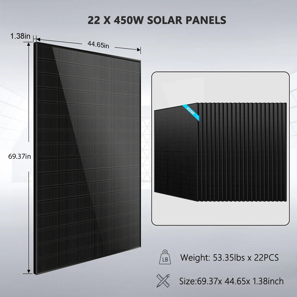 Off Grid Solar Kit 13000W 48VDC 120V/240KWH LiV LifePo4 25.6thium Battery 22 X 450 Watts Solar Panels SGR-13K25E - Image 8