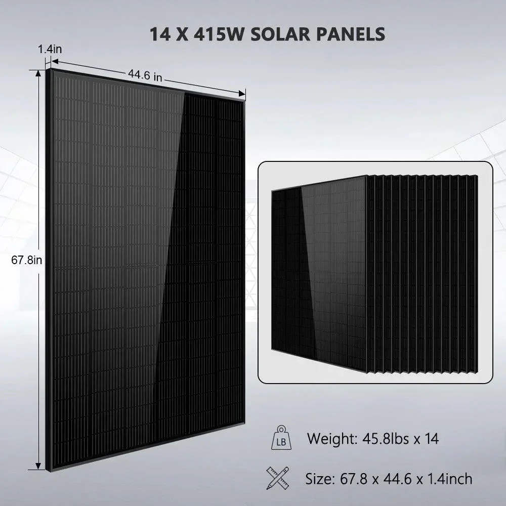 Off-Grid Solar Kit 13000W 48VDC 120V/240V 20.48KWH Lithium Battery 14 X 415 Watts Solar Panels SGR-13KM - Image 8