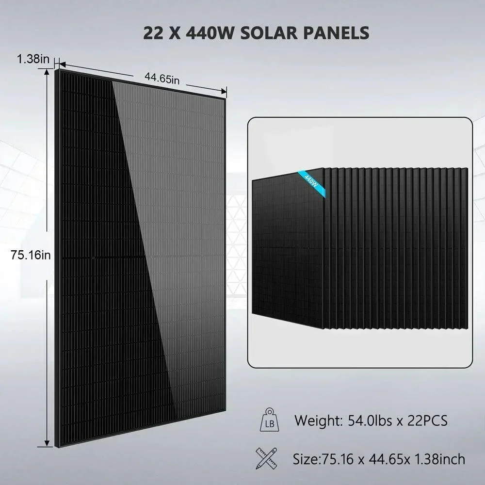 Off Grid Solar Kit 13000W 48VDC 120V/240V 25.6KWH Lithium Battery 22 X 450 Watts Solar Panels SGR-13K25E - Image 5