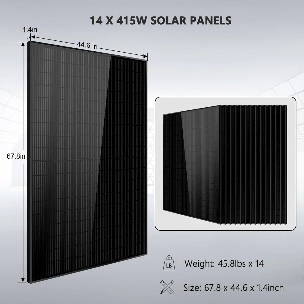 Off-Grid Solar Kit 13000W 48VDC 120V/240V LifePo4 20.48KWH Lithium Battery 14 X 415 Watts Solar Panels SGR-13KM - Image 10