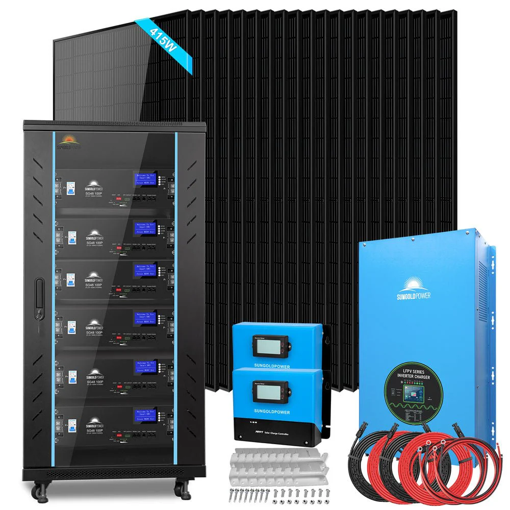Off-Grid Solar Kit 15000W 48VDC 120V/240V LifePo4 30.72KWH Lithium Battery 20 X 415 Watts Solar Panels SGR-15K20E - Image 2