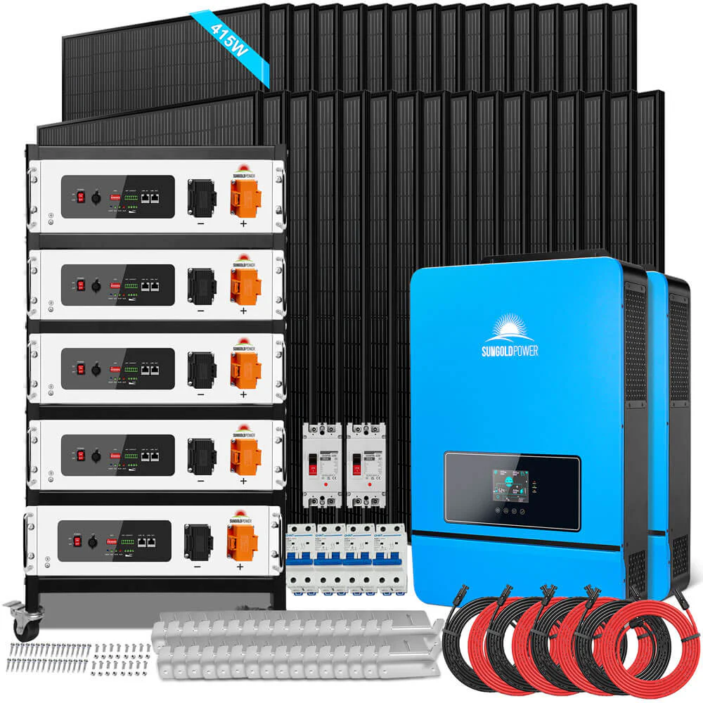 OFF GRID SOLAR KIT 16KW 48VDC 120V/240V LIFEPO4 25.6KWH LITHIUM BATTERY 32 X 415 WATTS SOLAR PANELS SGR-16K25E - Image 6