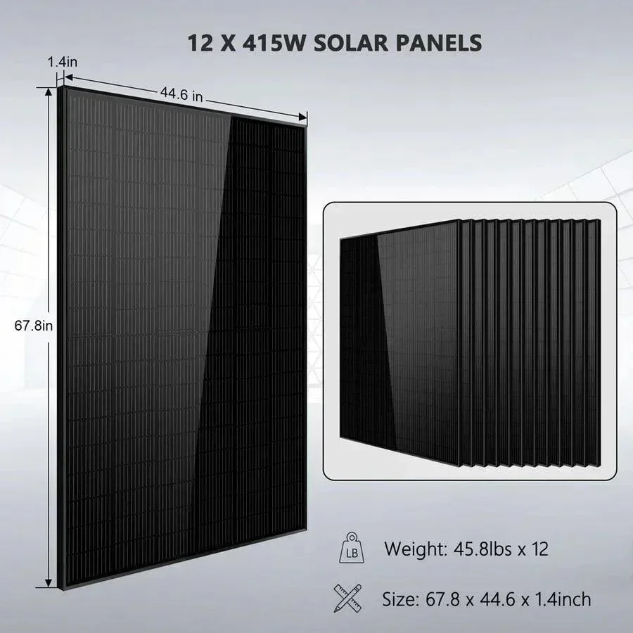 Off-Grid Solar Kit 18000W 48VDC 120V/240V 30.72KWH Lithium Battery 20 X 415 Watts Solar Panels SGR-18K20E - Image 8