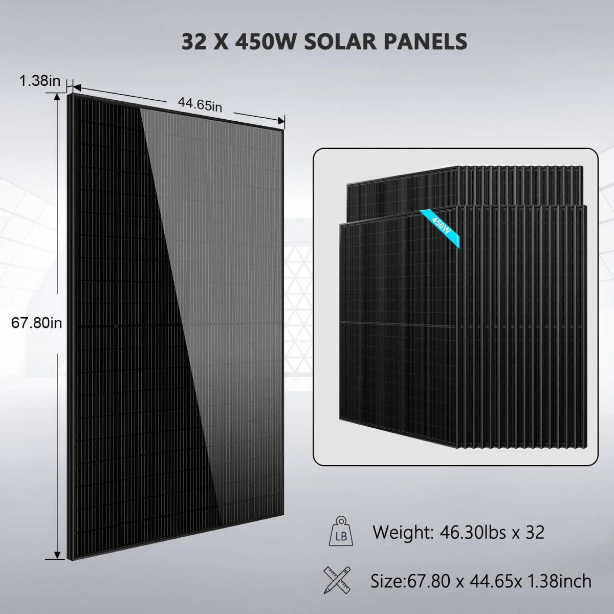 OFF GRID SOLAR KIT 20KW 48VDC 120V/240V LIFEPO4 30.72KWH-32.14KWH LITHIUM BATTERY 32 X 450 WATTS SOLAR PANELS SGR-20K30E - Image 11