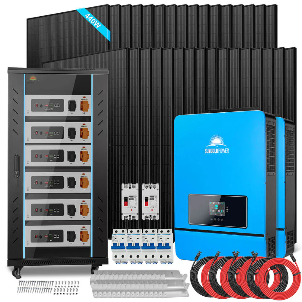 OFF GRID SOLAR KIT 20KW 48VDC 120V/240V LIFEPO4 30.72KWH-32.14KWH LITHIUM BATTERY 32 X 450 WATTS SOLAR PANELS SGR-20K30E - Image 9