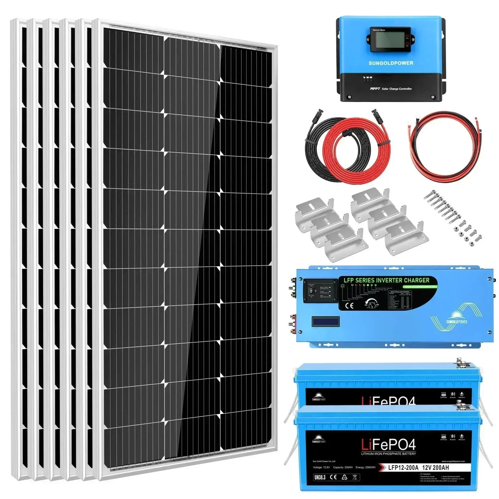 Off Grid Solar Kit 3000W Inverter 12VDC 120V Output Battery 600 watt Solar Back Up SGK-PRO3 - Image 6