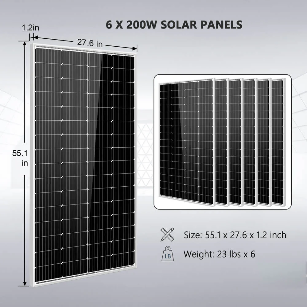 Off Grid Solar Kit 4000W Inverter 12VDC 120V/240V LiFePO4 Battery 1200 Watt Solar Back Up SGK-PR4S - Image 5