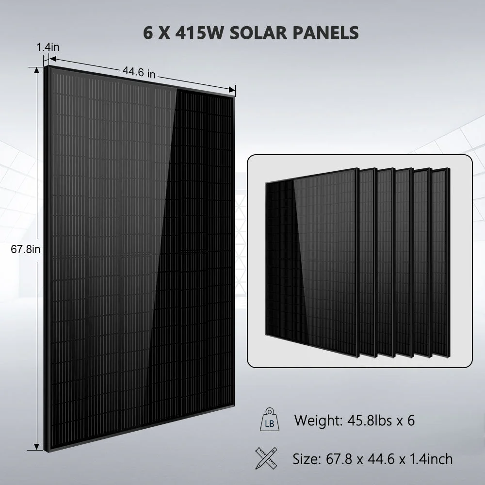 Off-Grid Solar Kit 5000W 48VDC 120V LifePo4 10.24KWH Lithium Battery 6 X 415 Watts Solar Panels SGR-5KE - Image 5