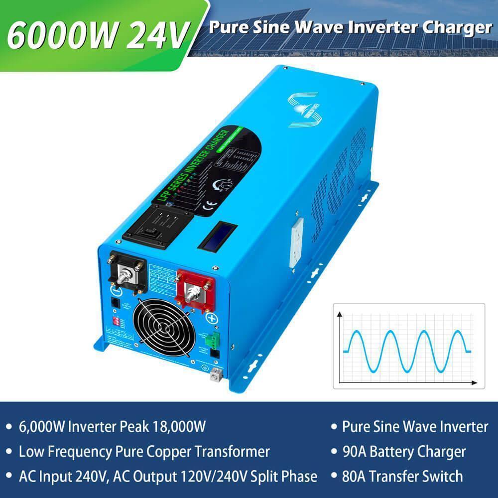Off Grid Solar Kit 6000W 24VDC 120V/240V 10.24KWH Lithium Battery 6 X 370 Watt Solar Panels SGK-PRO62 - Image 2