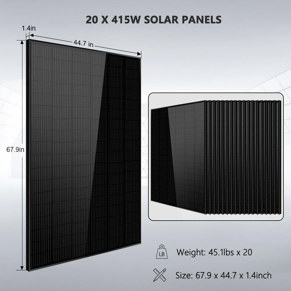 Off-Grid Solar Kits 12kW/15kW/18kW Options 120V/240V with 48v LiFePO4 Lithium Batteries & 415w Solar Panels SGR-18K20E - Image 14