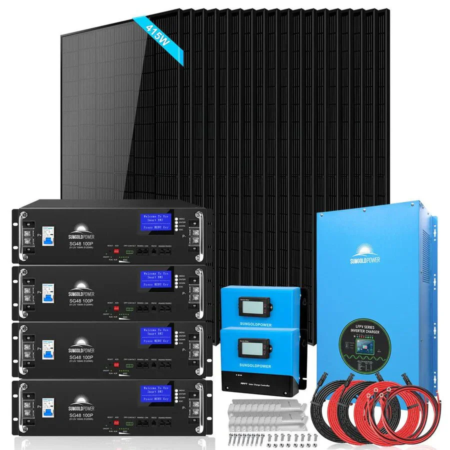 Off-Grid Solar Kits 12kW/15kW/18kW Options 120V/240V with 48v LiFePO4 Lithium Batteries & 415w Solar Panels SGR-18K20E - Image 15