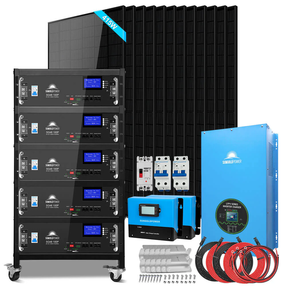 Off-Grid Solar Kits 12kW/15kW/18kW Options 120V/240V with 48v LiFePO4 Lithium Batteries & 415w Solar Panels SGR-18K20E - Image 17