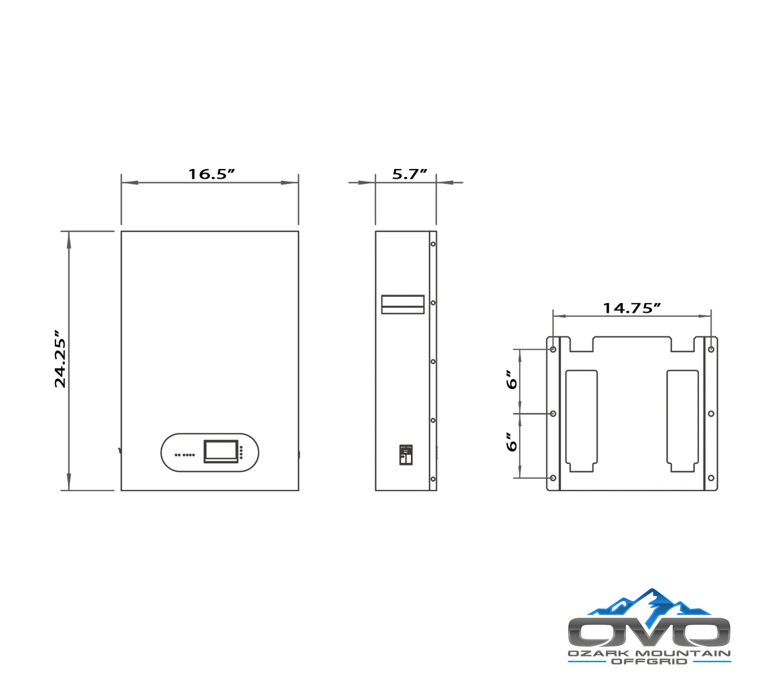 OMO Patriot 48V 5.12KW Wall Hanging Heated LifePO4 Lithium Battery System - Image 6