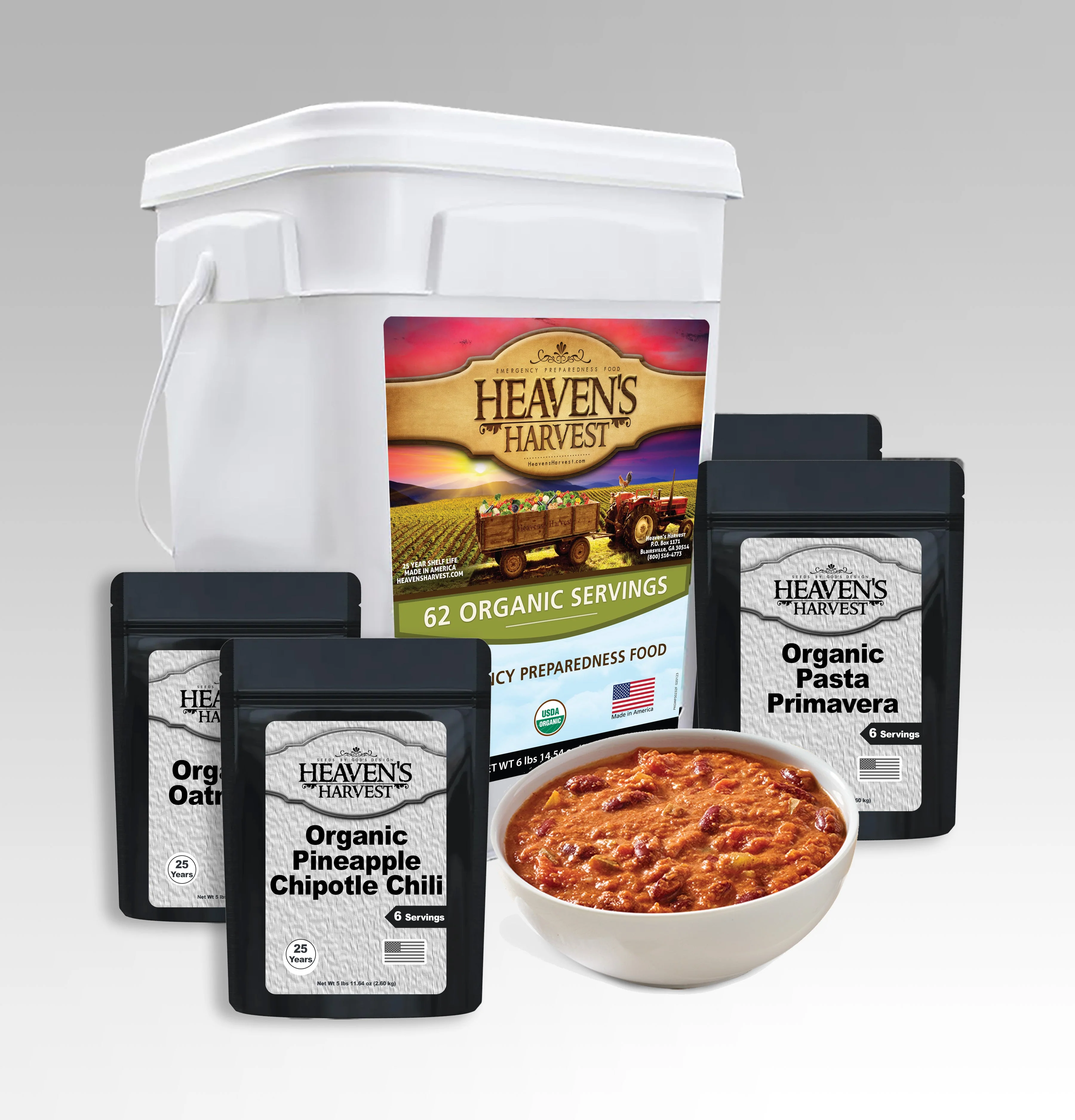 Organic Meal Bucket - 1 Person 1 Week - 62 Servings -  Emergency Food Survival Kit - Image 4