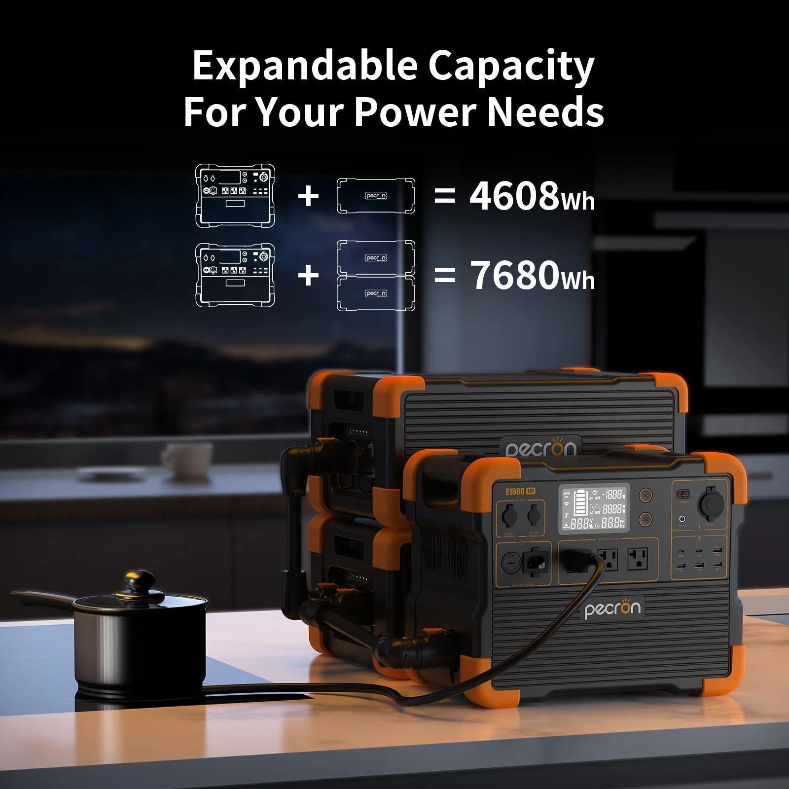 PECRON E1500LFP Expandable Portable Power Station 2200W 1536Wh - Image 6