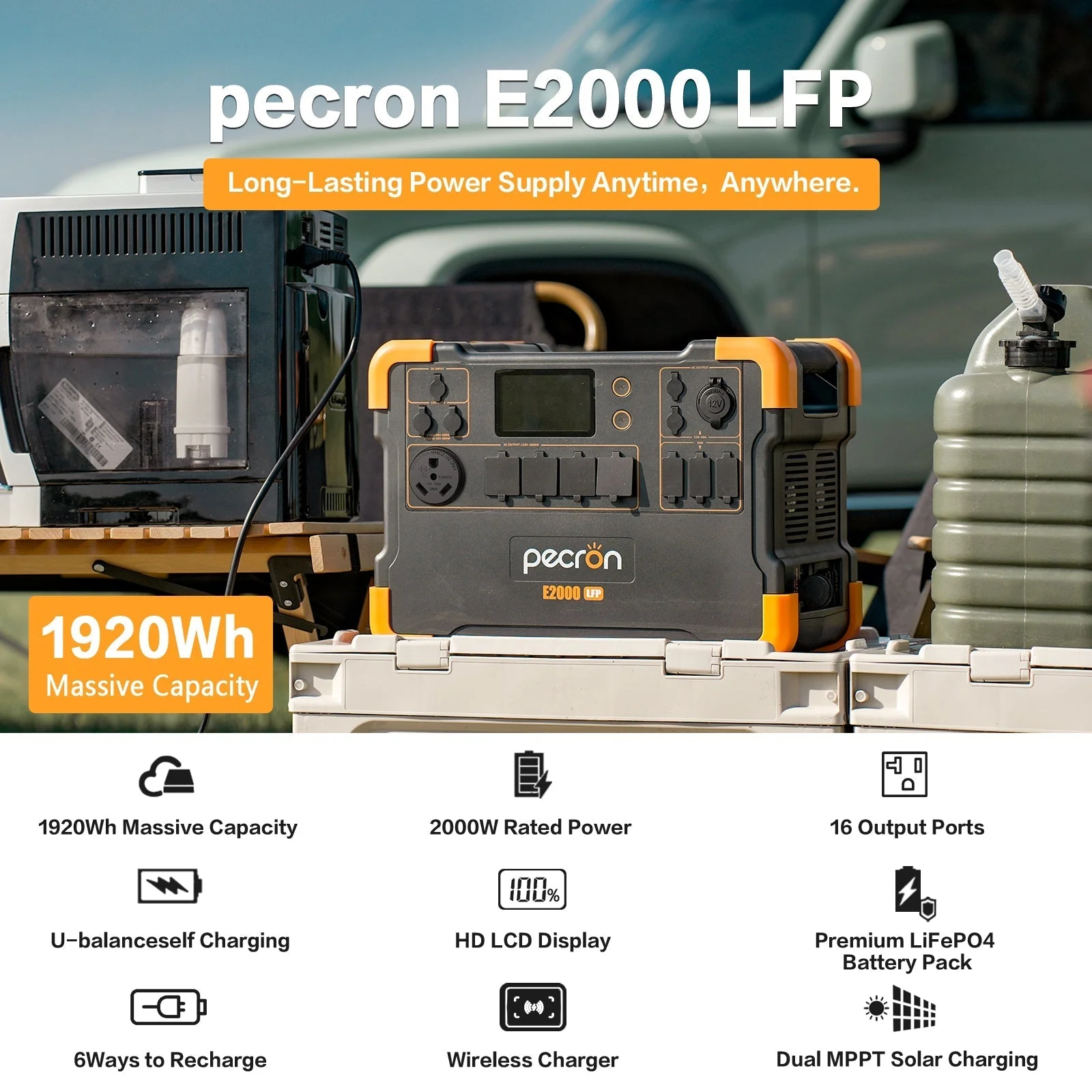PECRON E2000LFP Expandable Portable Power Station 2000W 1920Wh - Image 18