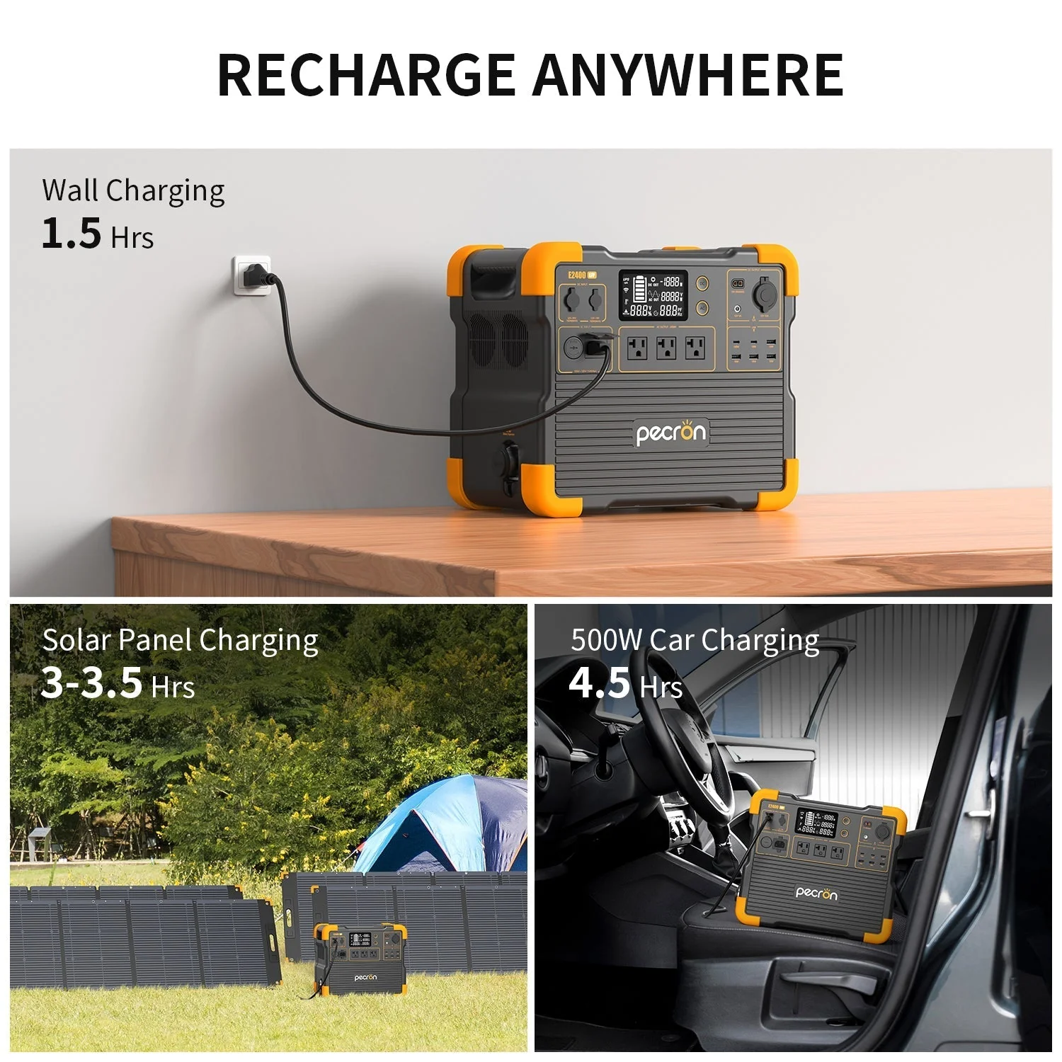 PECRON E2400LFP Portable Power Station 2400W 2048Wh - Image 9